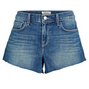 L'AGENCE Mid Rise Audrey Cut-Off Denim Shorts color Lancaster wash size 28 NWT
